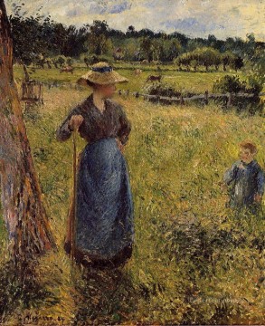 Camille Pissarro Painting - el henificador 1884 Camille Pissarro
